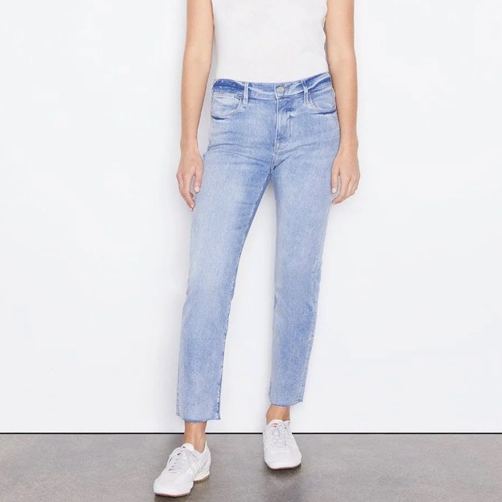 FRAME Denim Le High Straight Leg Jean Organic Cotton in Aura 26